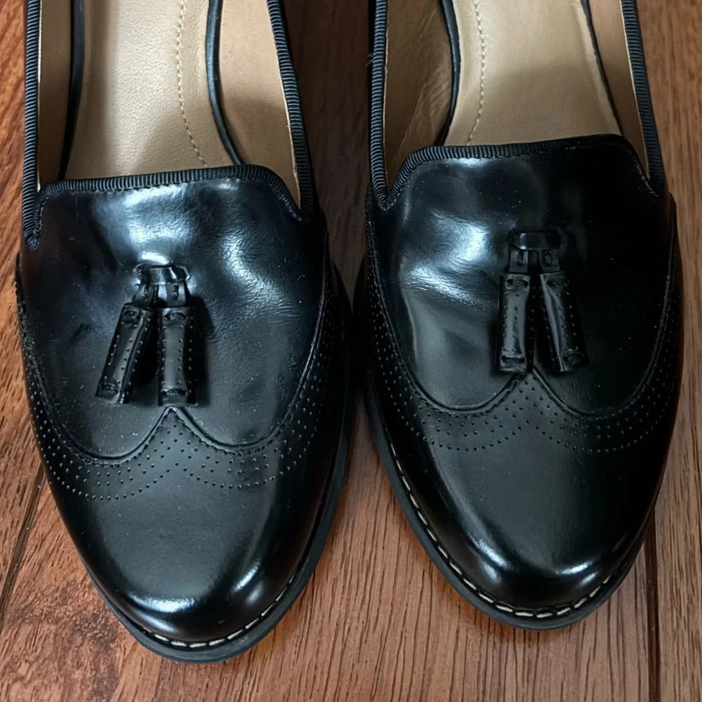 Leather Clarks Black Women's Heels with Tassel Detail 7.5 - Picture 5 of 8